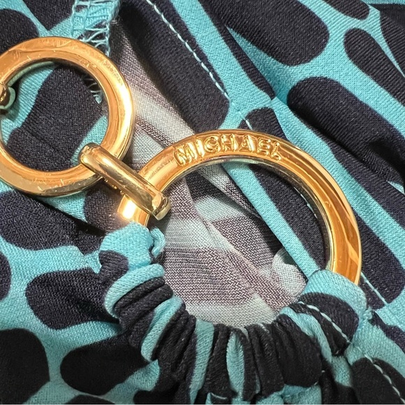 Michael Michael Kors Blue & Black Cold Shoulder With Chain Accent Pullover Top L - Picture 12 of 15